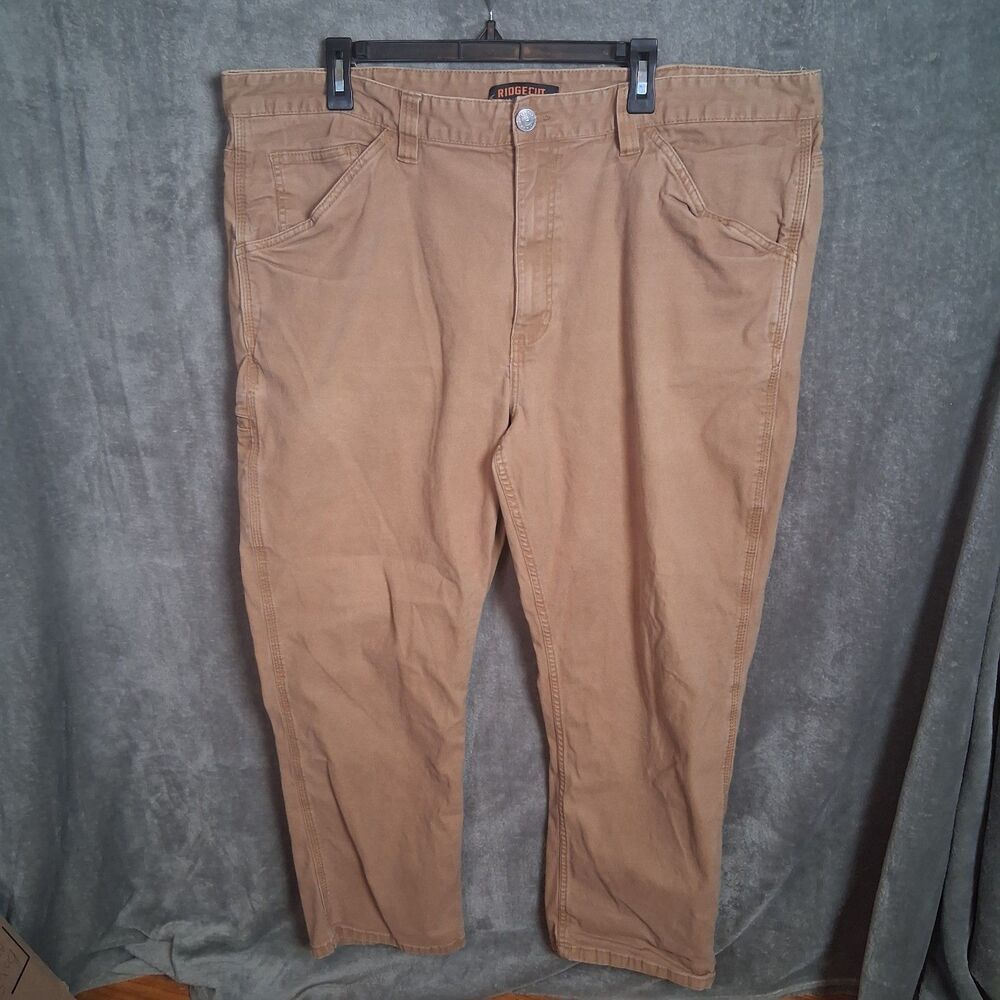 Ridgecut‎ Toughwear Straight Fit Canvas Work Pants Men's 44x30 Tan Utility
